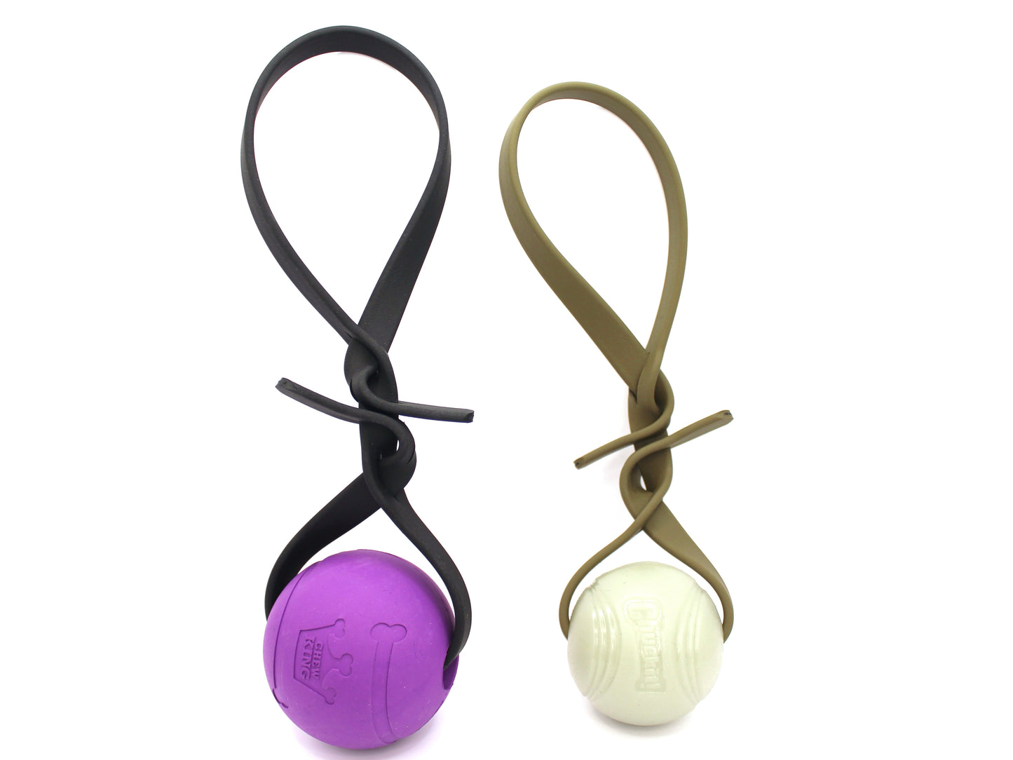 SALE - Rivet Free Braided Ball Tug Reward Toy w/ BioThane Handle