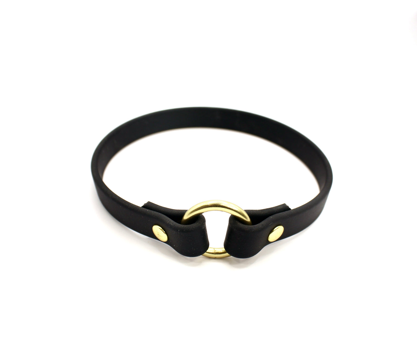 o ring collar, slip on collar, name tag collar, id tag collar, light weight collar, durable collar, waterproof collar, simple collar, biothane collar, collar with brass hardware, bqleashes