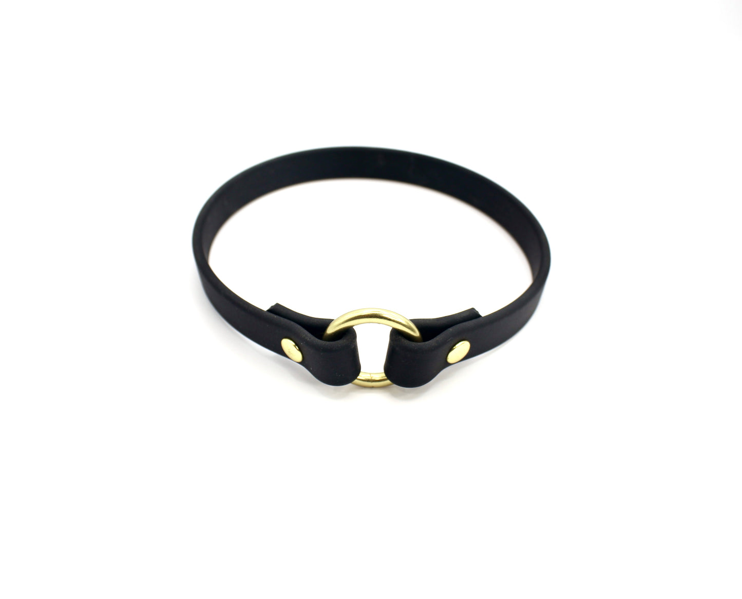 o ring collar, slip on collar, name tag collar, id tag collar, light weight collar, durable collar, waterproof collar, simple collar, biothane collar, collar with brass hardware, bqleashes
